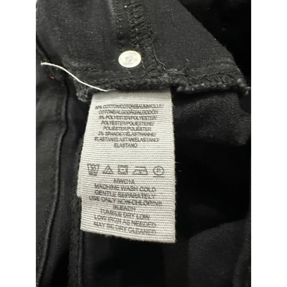 Free People Black Stretch Skinny Slim Jeans mid Rise Dark Wash Size 28‎